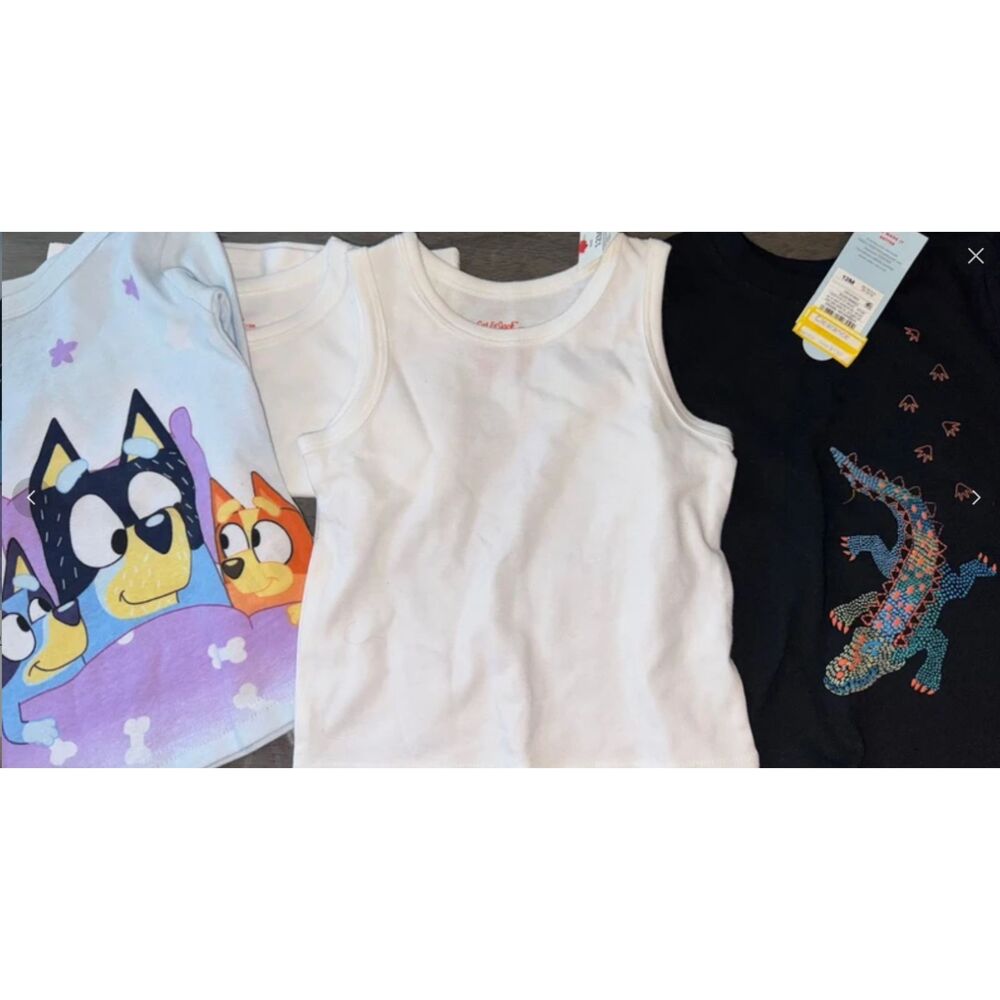 Bundle Baby 12M Bluey Graphic Bodysuit Tank Top & Alligator T-Shirt 3 Piece Set